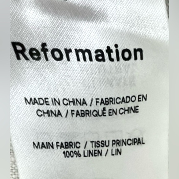 Reformation Noel 100% linen babydoll dress in light beige color Size 8 - Picture 10 of 11